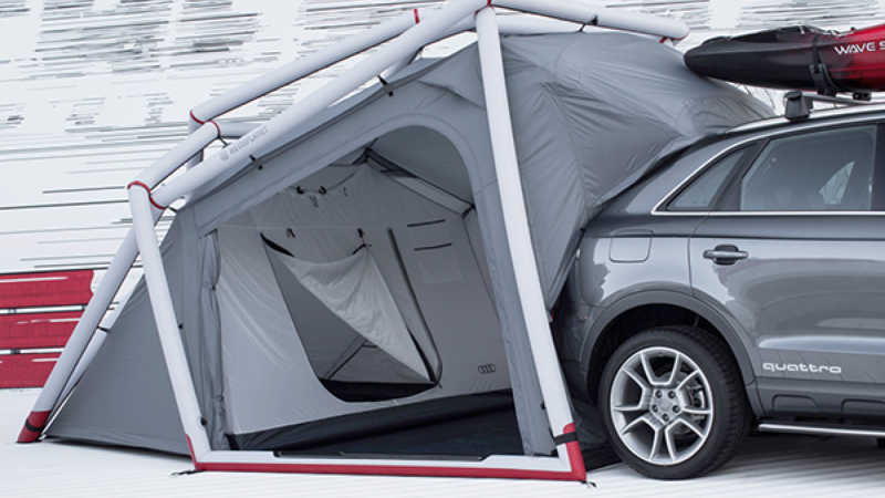 Illustration for article titled Double The Size Of Your Audi Q3 With This Space-Age Inflatable Tent